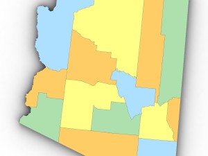 Arizona political map 3D Model