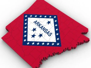 Політична мапа Арканзасу 3D Модель