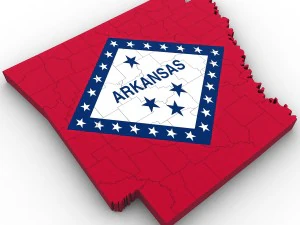 Arkansas political map 3D Model