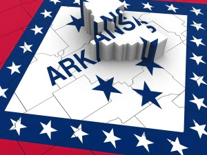 Arkansas political map 3D Model