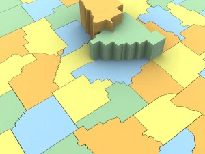 Arkansas political map 3D Model