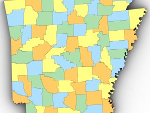 Arkansas political map 3D Модель