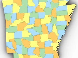 Arkansas political map 3D Model