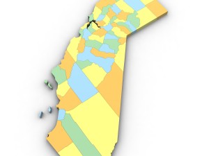 California political map Modèle 3D