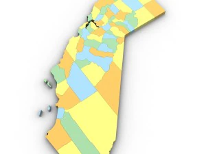 California political map 3D Model