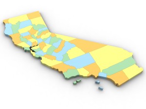 California political map Modèle 3D