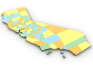 California political map 3D Model