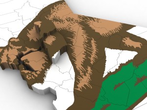 California political map Modèle 3D