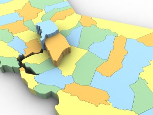 California political map Modèle 3D