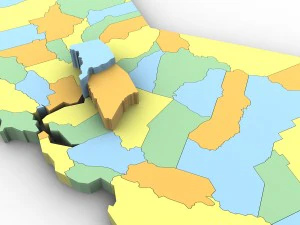 California political map 3D Model