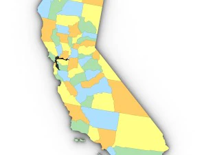 California political map 3D Model