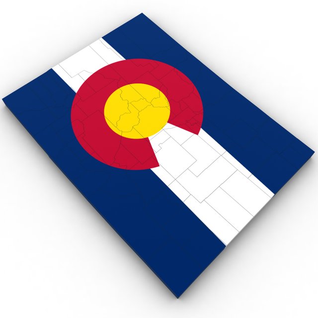 Colorado political map 3D Модель .c4d .max .obj .3ds .fbx .stl .blend 