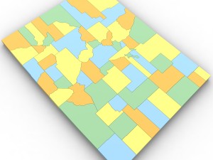 Colorado political map 3D Модель