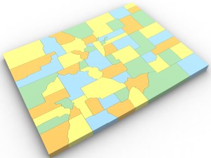 Colorado political map 3D Модель