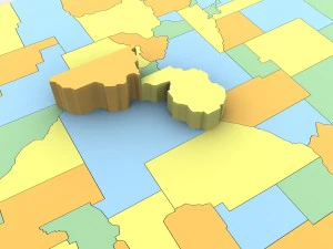 Colorado political map 3D Model