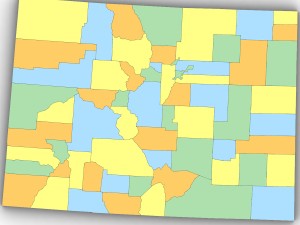 Colorado political map 3D Модель