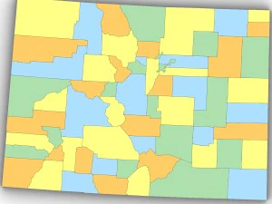 Colorado political map 3D Model