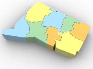 Connecticut political map Modèle 3D