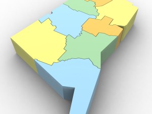 Connecticut political map Modèle 3D