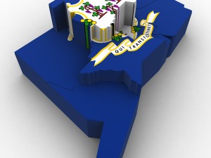 Connecticut political map Modèle 3D