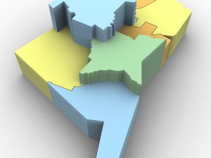 Connecticut political map Modèle 3D