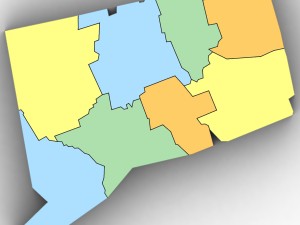 Connecticut political map Modèle 3D