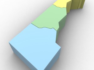 Delaware political map 3D Model