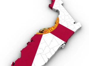 Florida political map 3D Model