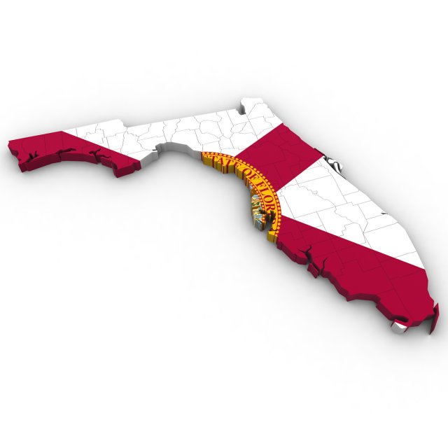 Florida political map 3D Model in Terrain 3DExport
