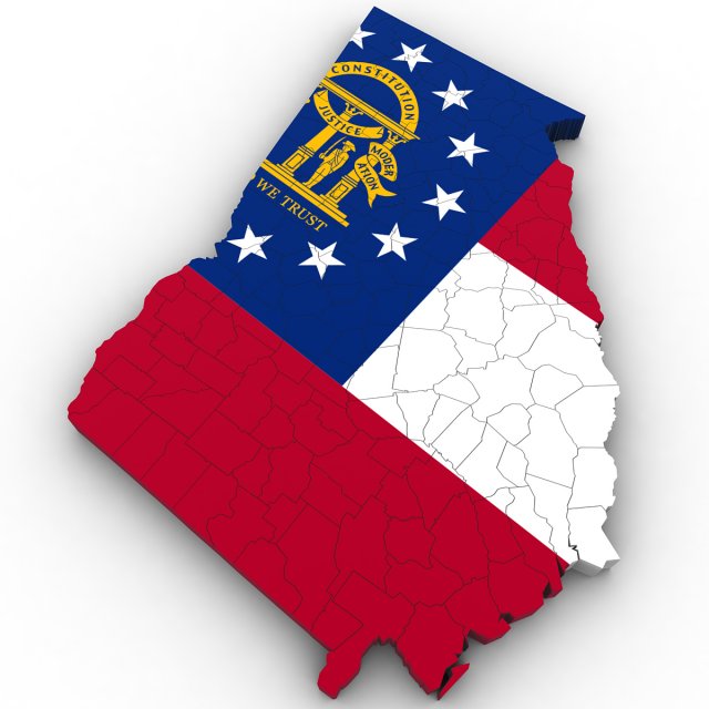 Georgia political map 3D Модель .c4d .max .obj .3ds .fbx .stl .blend
