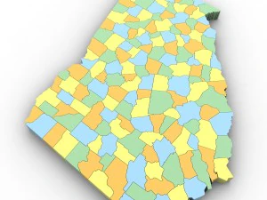 Georgia political map 3D Model
