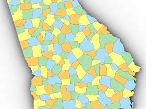 Georgia political map 3D Model