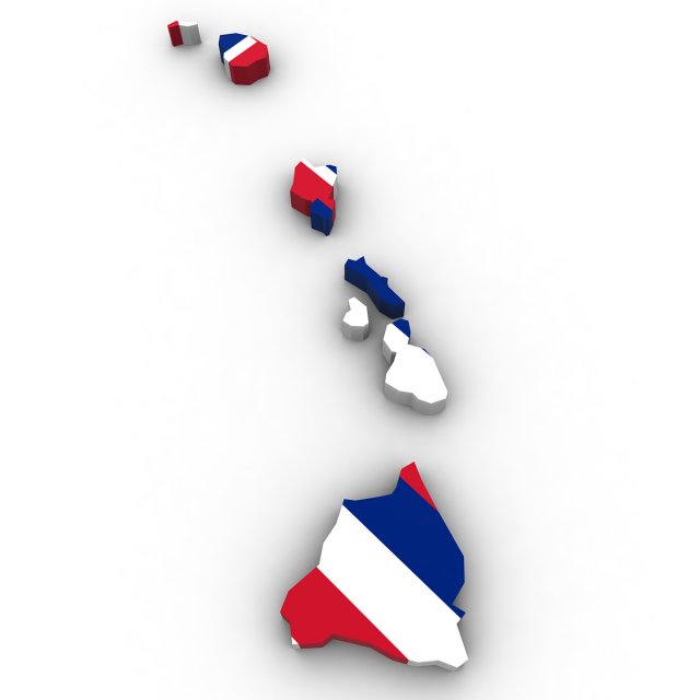 Hawaii political map Modelo 3D .c4d .max .obj .3ds .fbx .stl .blend 