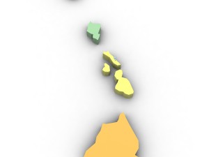 Hawaii political map Modelo 3D