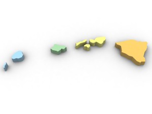 Hawaii political map Modelo 3D