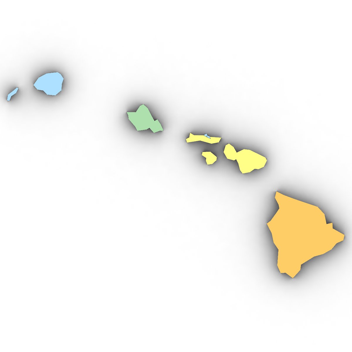 hawaii political map 3D Modeller in Çevre 3DExport