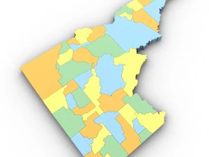 Idaho political map 3D Model
