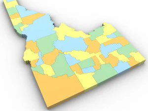 Idaho political map 3D Model