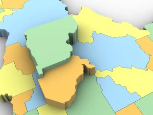 Idaho political map 3D Model