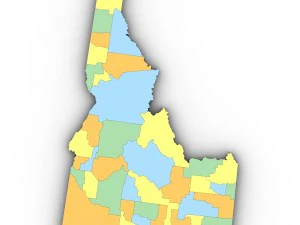 Idaho political map 3D Model