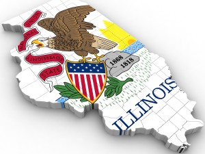 Illinois political map 3D Model