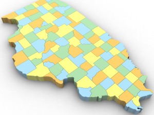 Illinois political map 3D Model