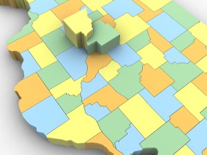 Illinois political map 3D Model
