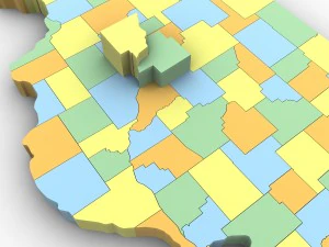 Illinois political map 3D Model