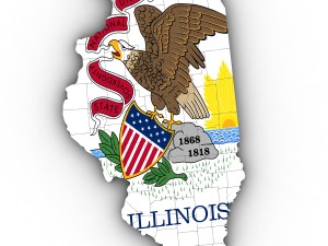 Illinois political map 3D Model