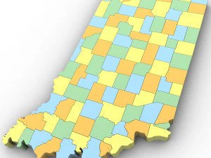 Indiana political map 3D Model