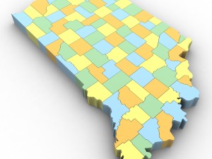 Indiana political map Model 3D
