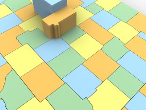 Indiana political map Model 3D
