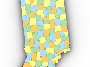 Indiana political map Model 3D