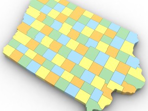 Iowa political map 3D मॉडल